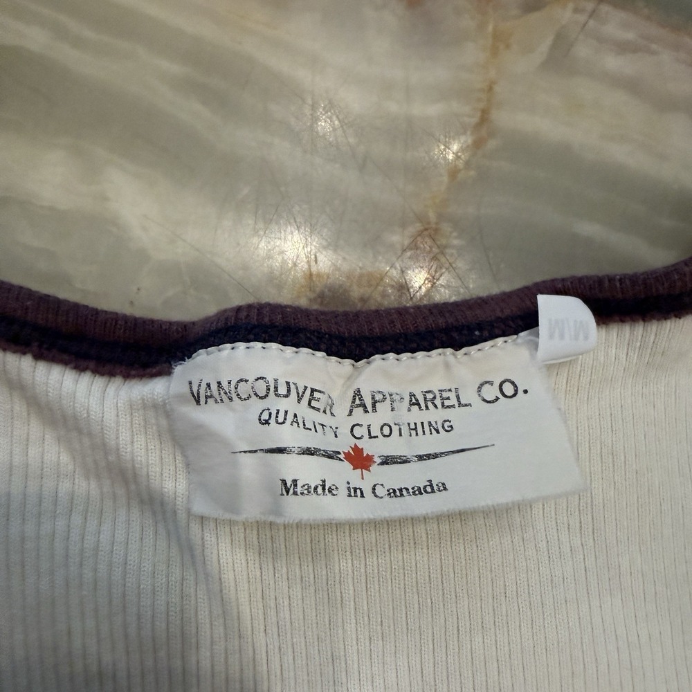 Vancouver‎ Apparel Co Ribbed Tank Top Women's M White Contrast Trim Made Canada - Picture 2 of 7